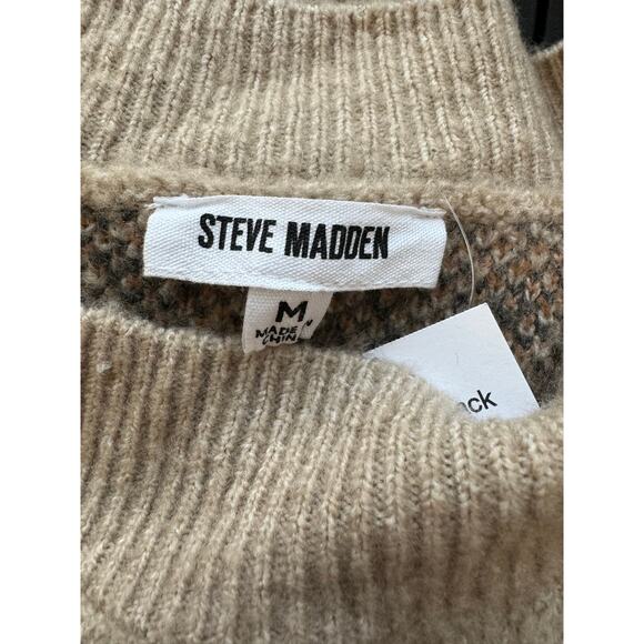 New ~ STEVE MADDEN ~ Animal Print Off-The-Shoulder Sweater Dress Size M FALL - Picture 6 of 7